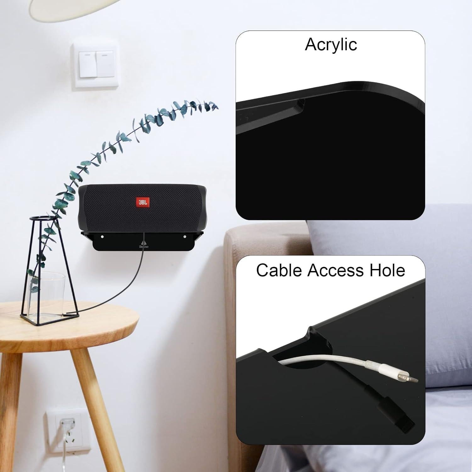 Estantes Flotantes de Acrílico TXEsign - Paquete de 2, Negro