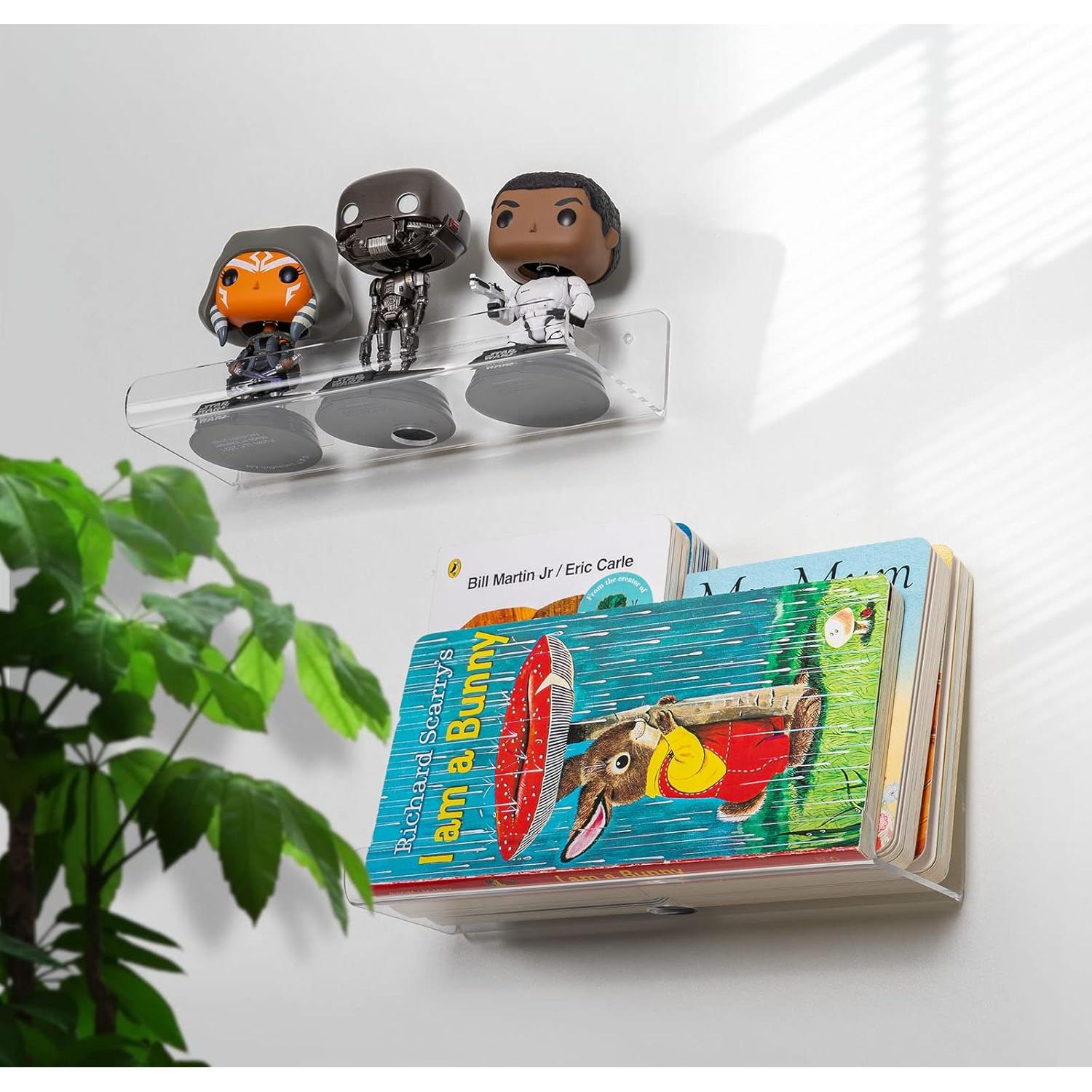 Juego de 2 Estantes Flotantes Acrílico Transparente OAPRIRE 25.4cm