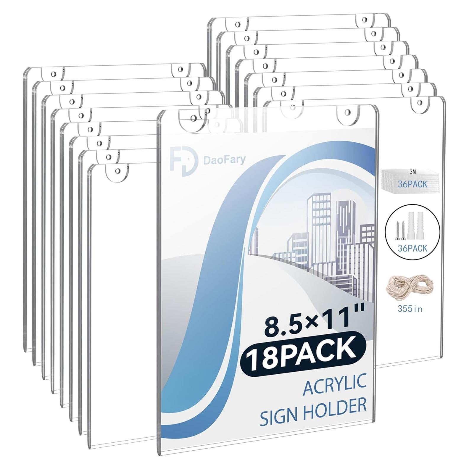 Soporte de señal acrílico Daofary 18 paquetes 8.5x11 cm