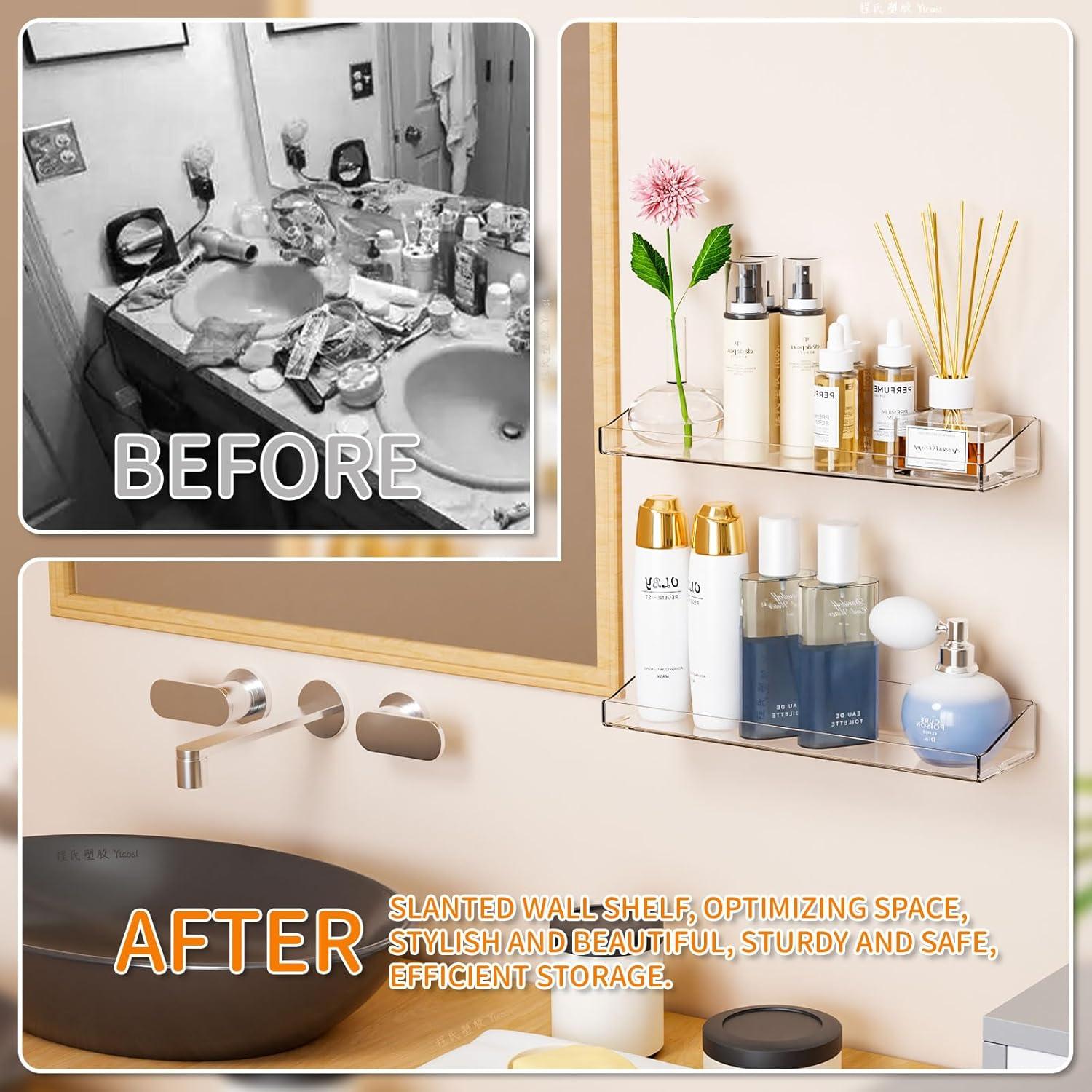 Estantes Acrílicos Flotantes Yieach 38 cm - 4 Unidades