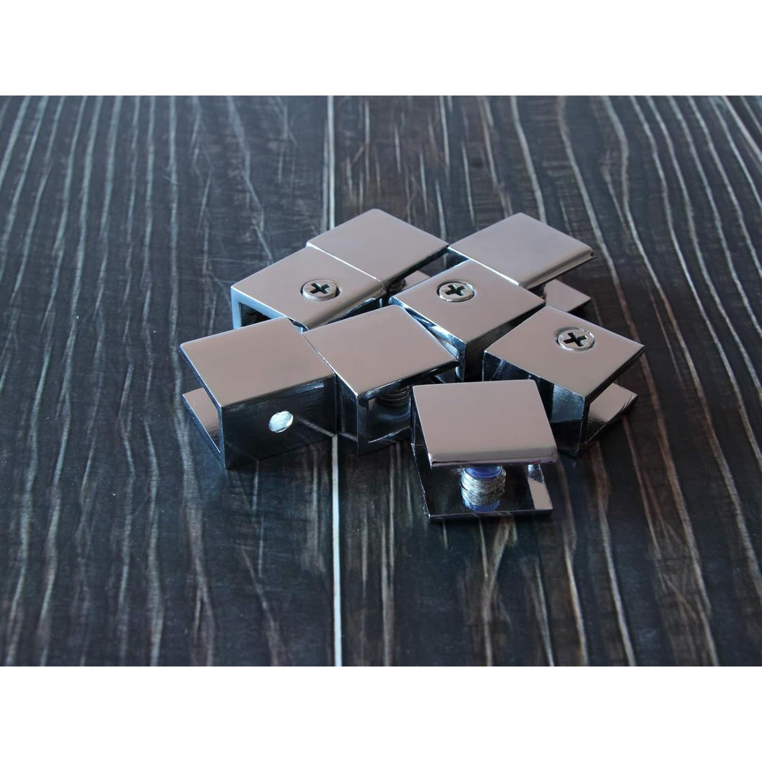 Soportes de vidrio ajustables Chuangyong cromo 6-10mm (Juego de 8)