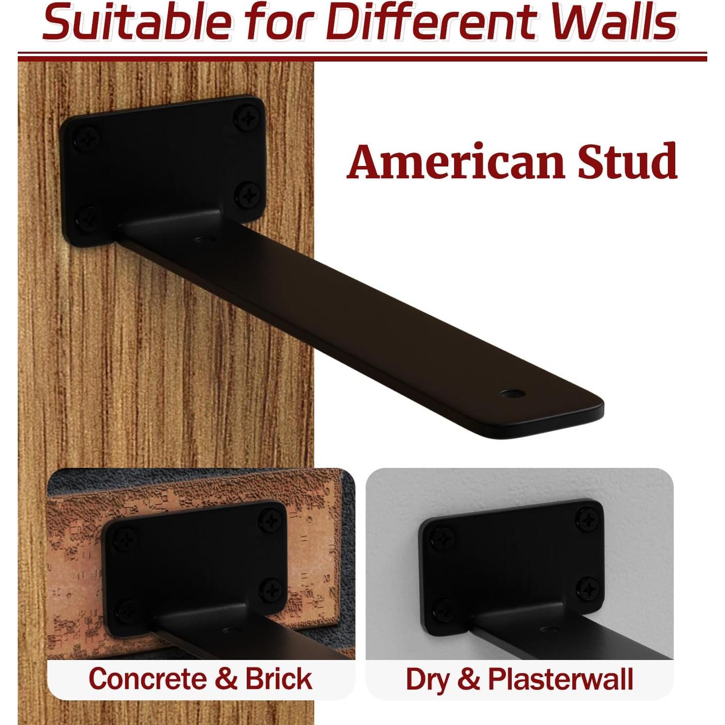 Soportes de Estante Flotante ISOKER 20.32 cm - Paquete de 8