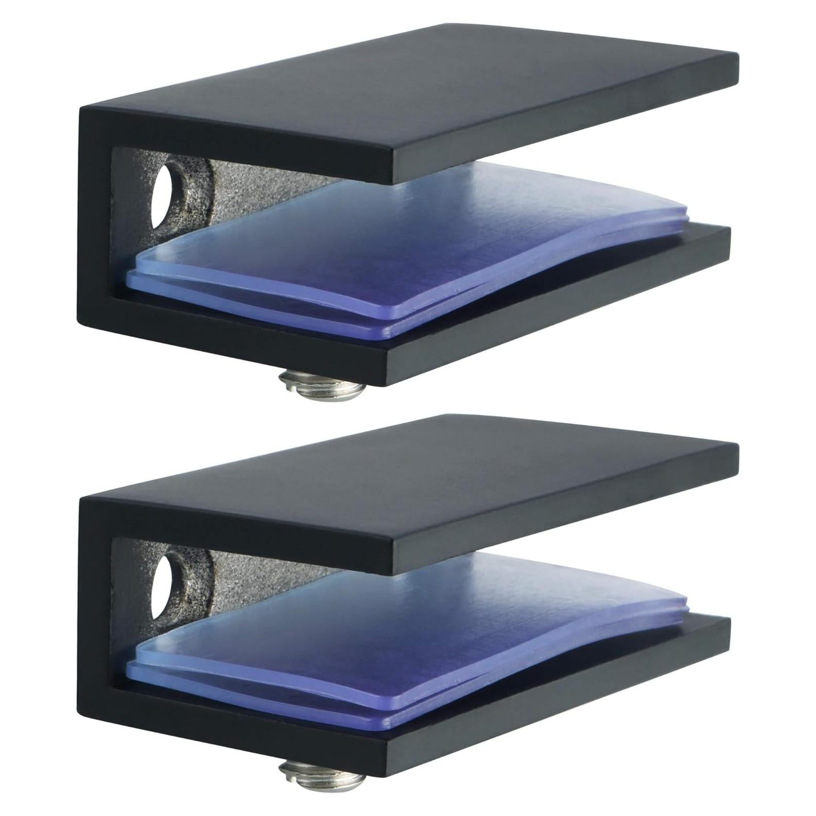 Soportes de vidrio Alise 2 Pcs, acero inoxidable negro mate