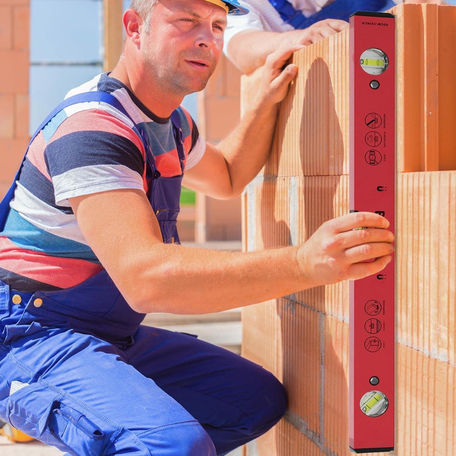 Nivel Torpedo Magnético BETHEL 40.64 cm Aluminio Rojo 3 Viales