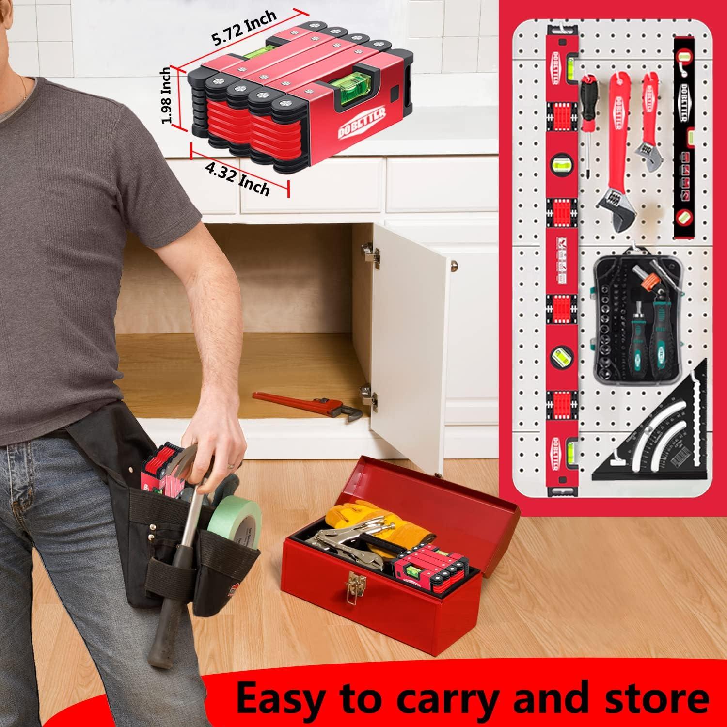 Niveladora Plegable Dobetter 71 cm con Burbuja 45°/90°/180°