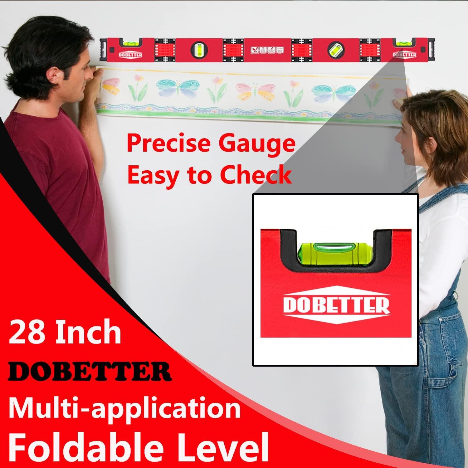 Niveladora Plegable Dobetter 71 cm con Burbuja 45°/90°/180°