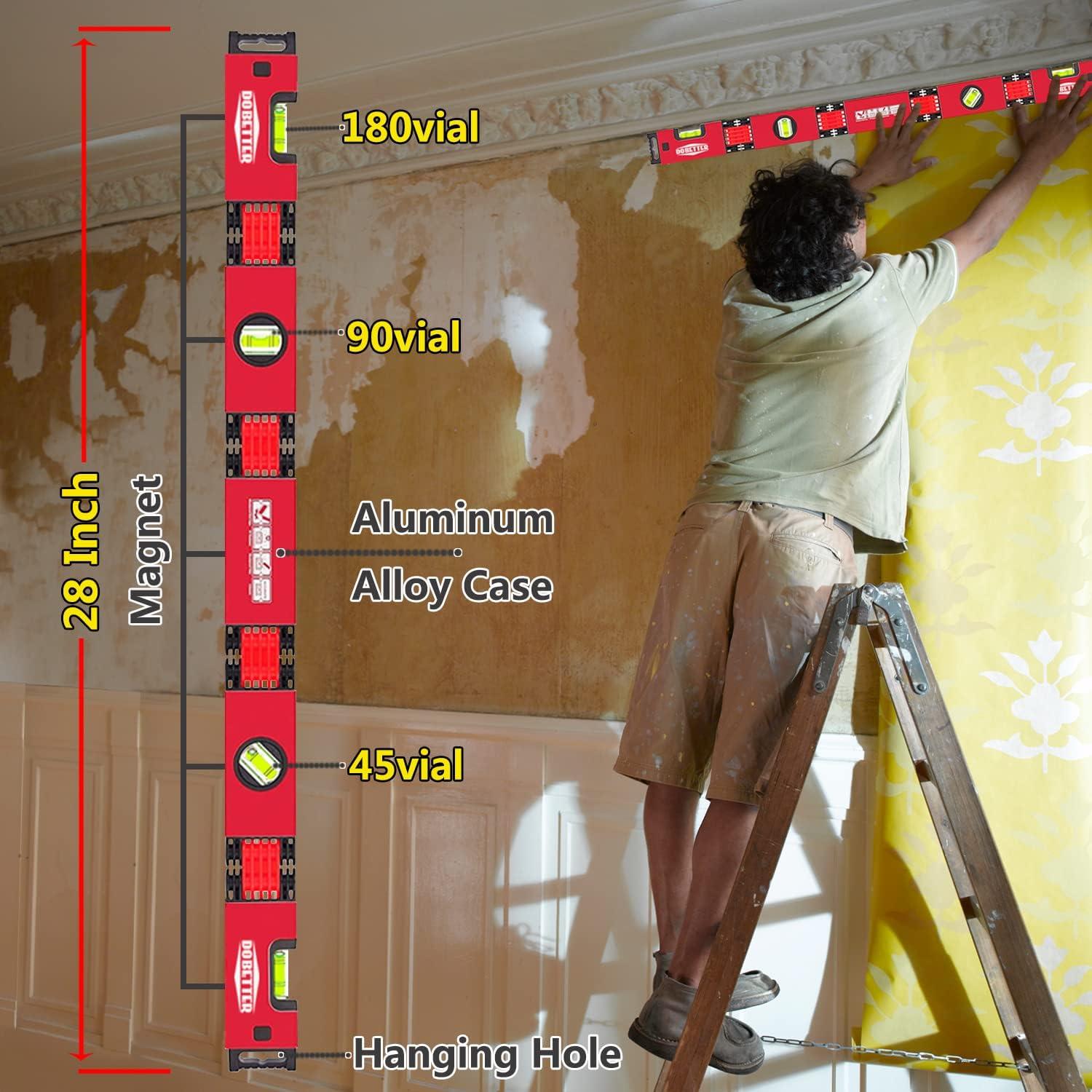 Niveladora Plegable Dobetter 71 cm con Burbuja 45°/90°/180°
