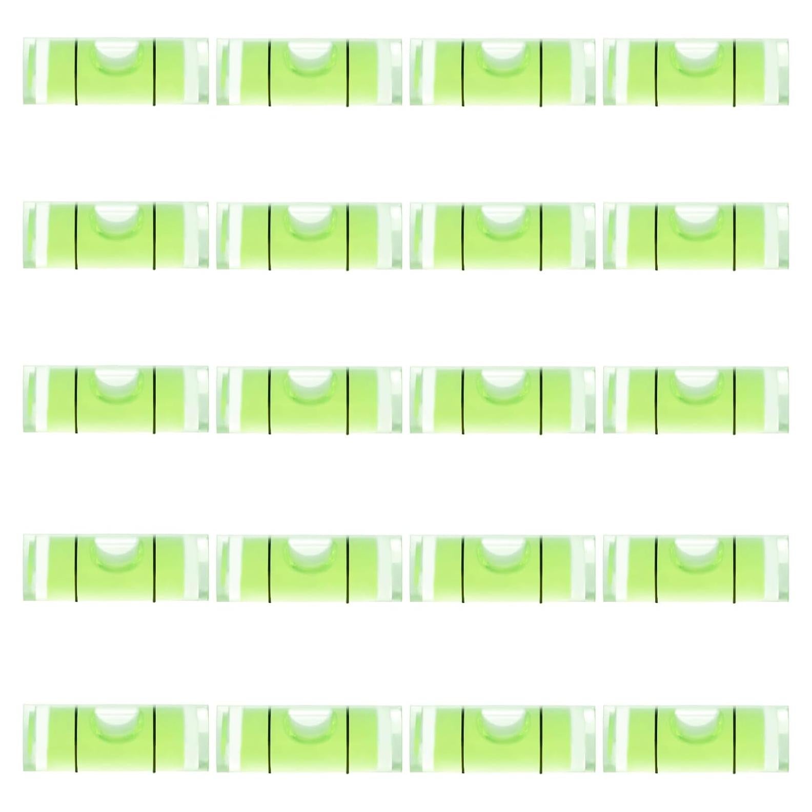 Nivel de Burbuja Mini JYK 20pcs 9.5x30mm Acrílico Amarillo-Verde