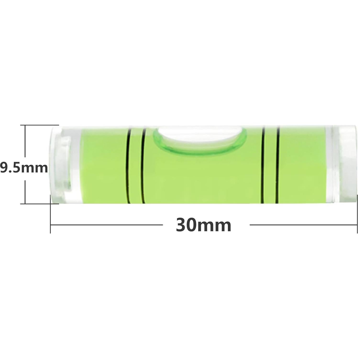 Nivel de Burbuja Mini JYK 20pcs 9.5x30mm Acrílico Amarillo-Verde