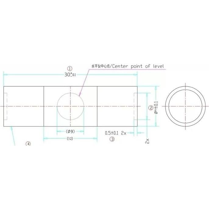 Nivel de Burbuja Mini JYK 20pcs 9.5x30mm Acrílico Amarillo-Verde
