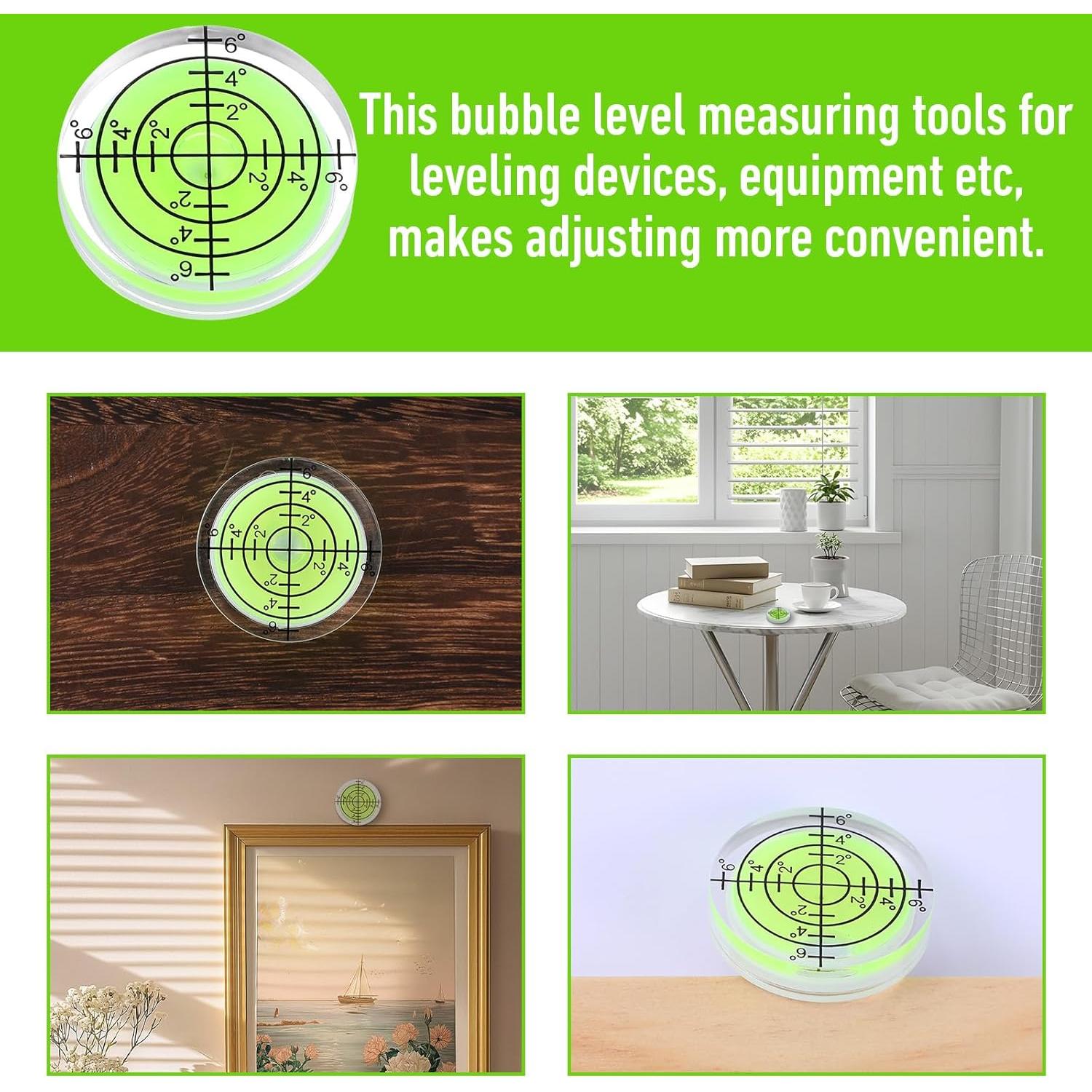 Juego de 6 Niveles de Burbuja Pequeños BOHUIZ 3.2cm Verde