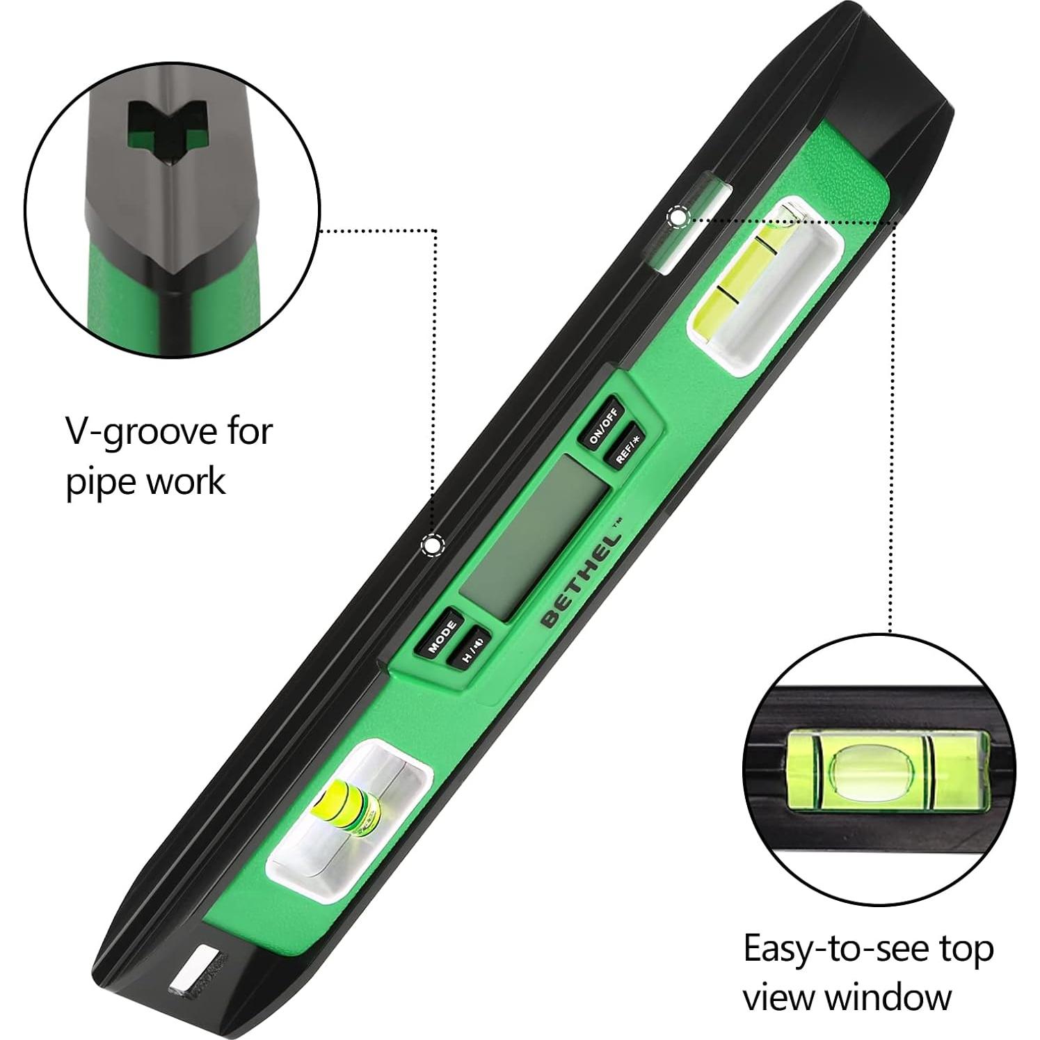 Nivel Digital Bethel Torpedo 25.4 cm IP54 Magnético Verde