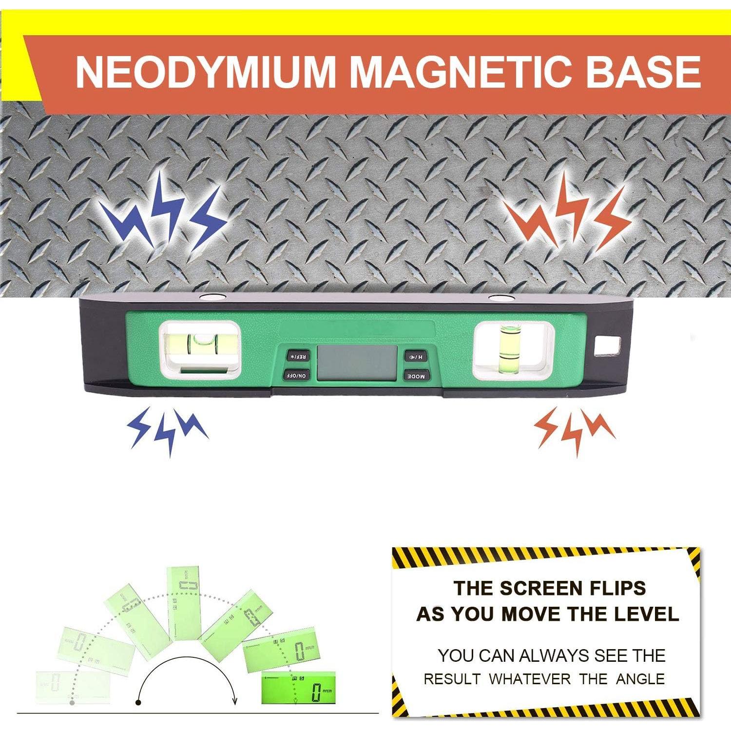 Nivel Digital Bethel Torpedo 25.4 cm IP54 Magnético Verde