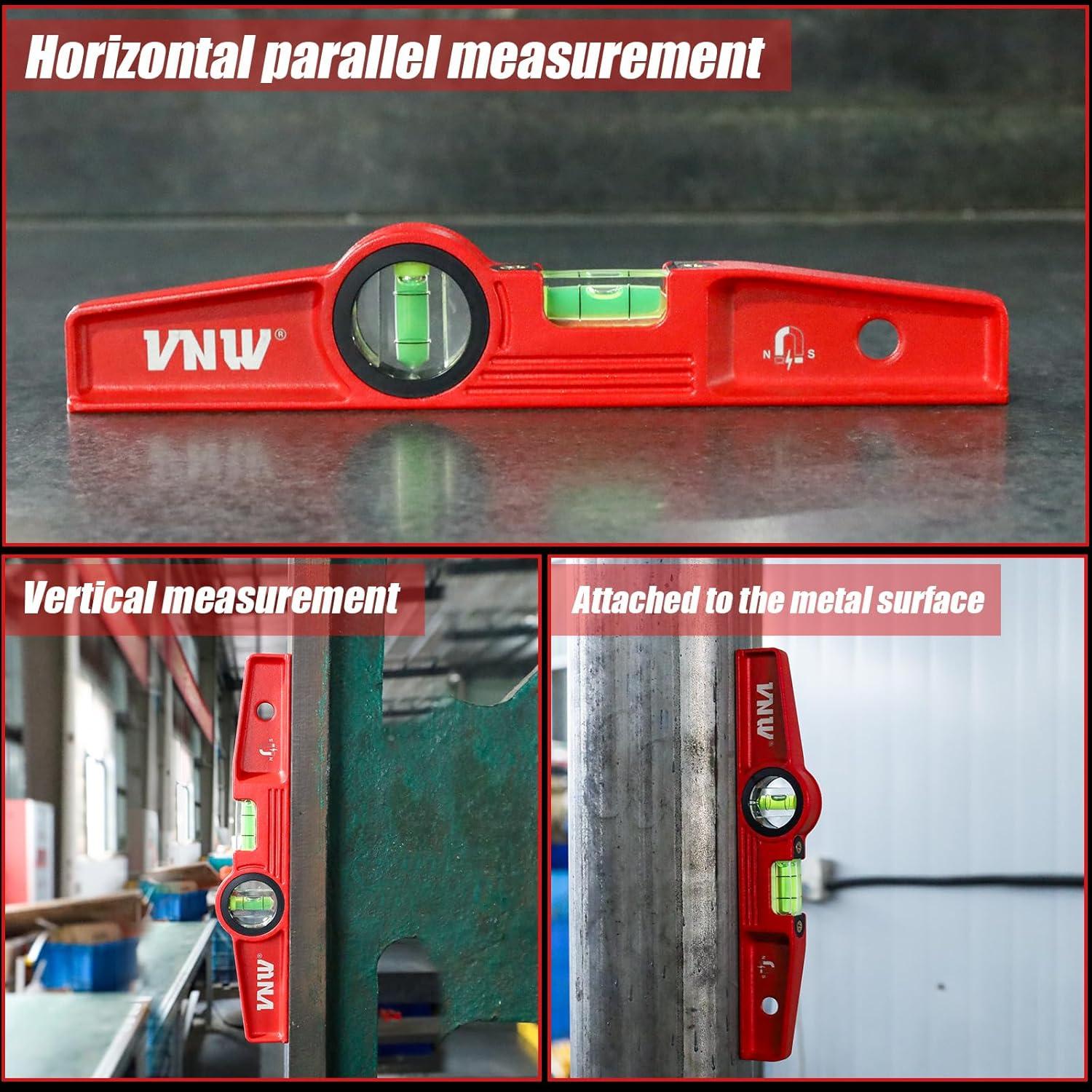 Nivel Torpedo Magnético VNW 25.4 cm con Viales de Burbuja