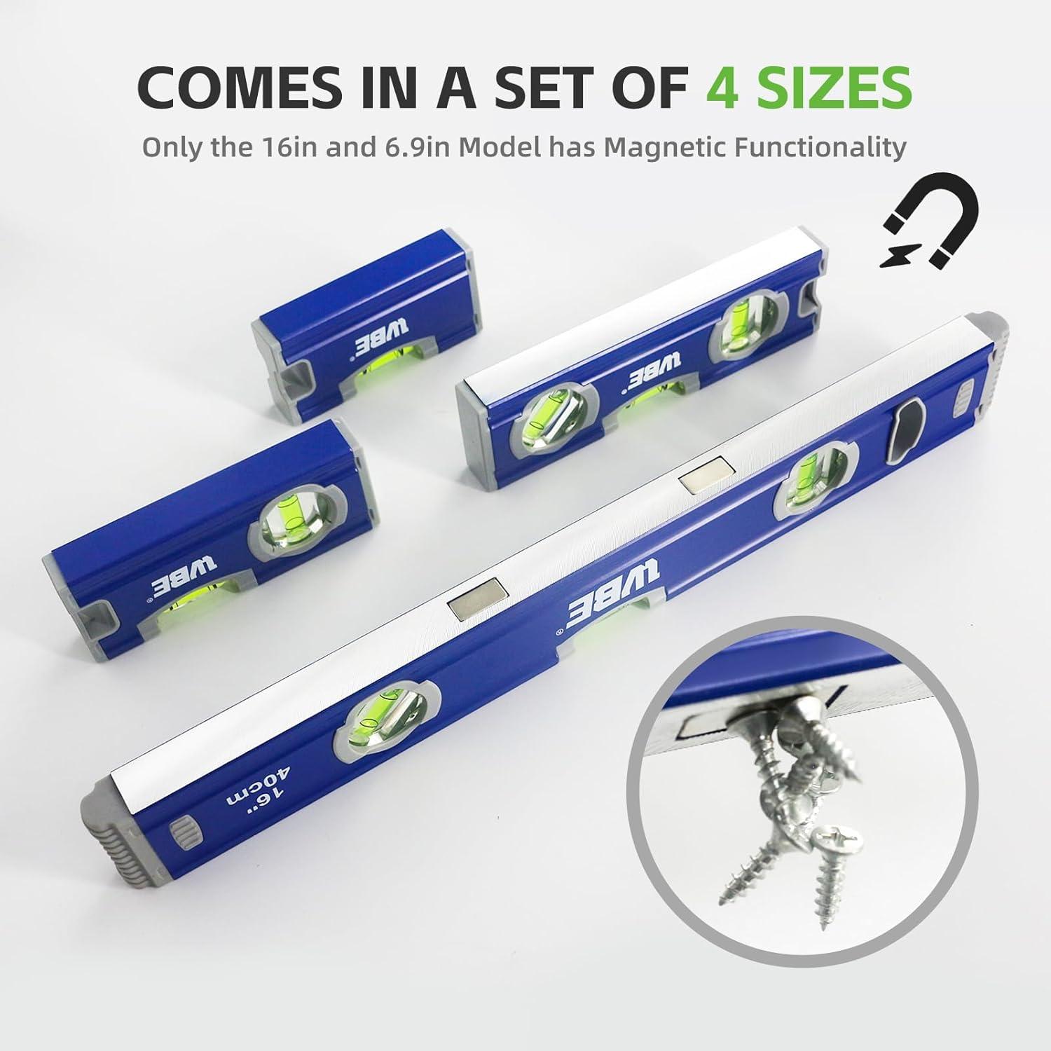 Juego de Niveles Torpedo WBE 4 Piezas Aluminio 40.64 cm