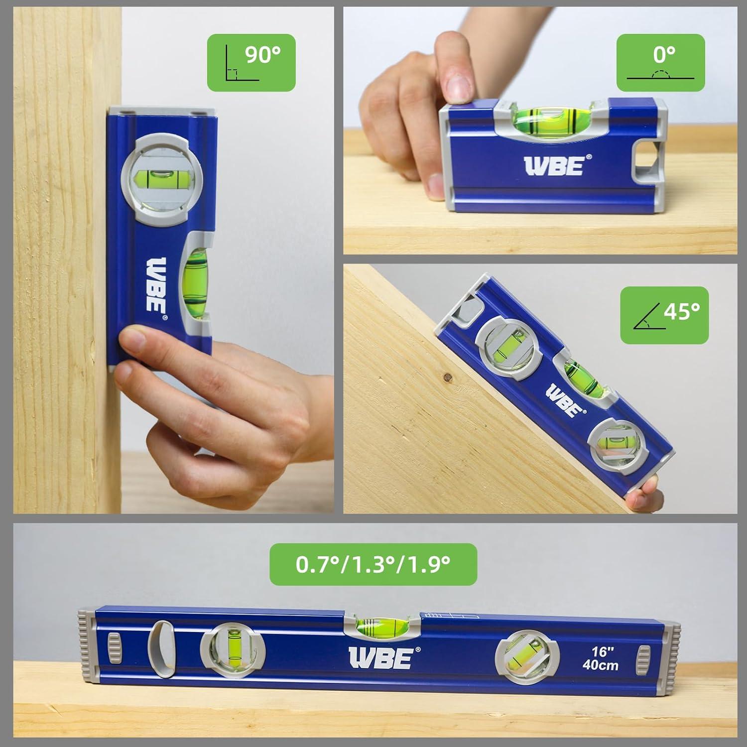 Juego de Niveles Torpedo WBE 4 Piezas Aluminio 40.64 cm