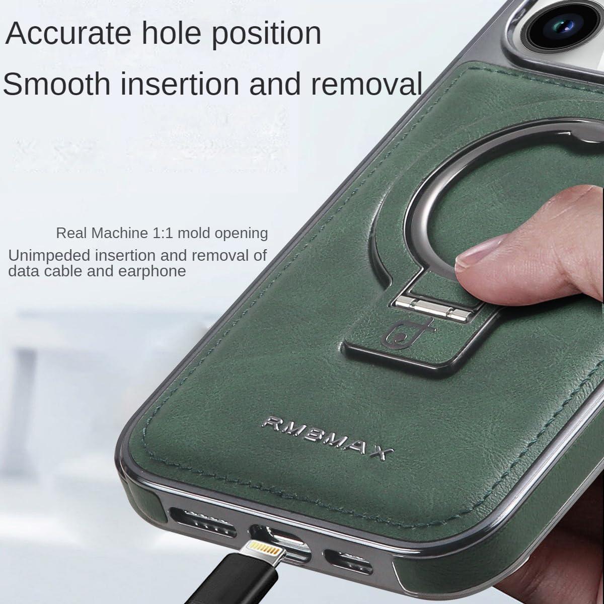 Funda de Cuero Premium Rotroyce para iPhone 13 Pro Max - Marrón