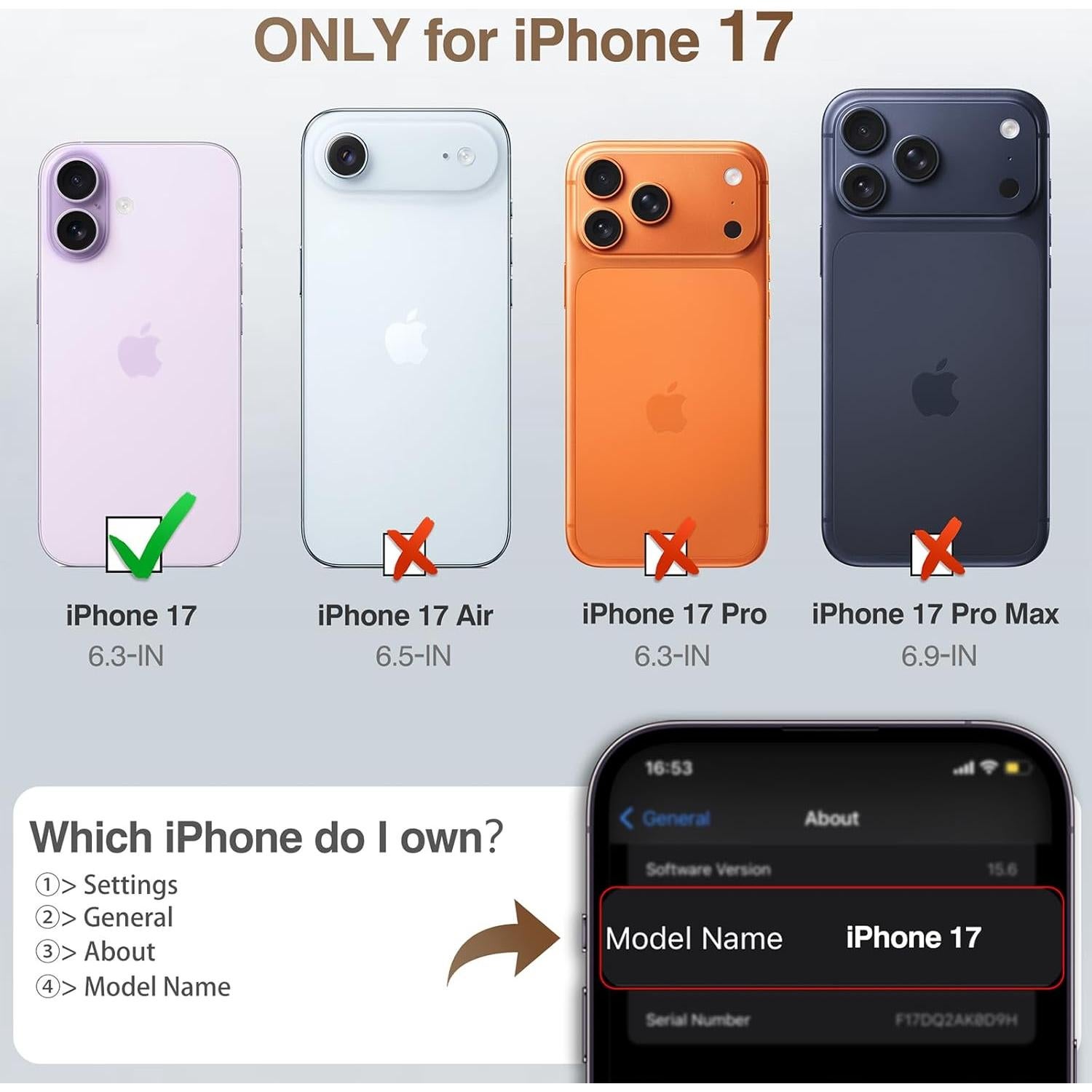 Funda de Cuero PU LOHASIC para iPhone 17 Magnética Marrón