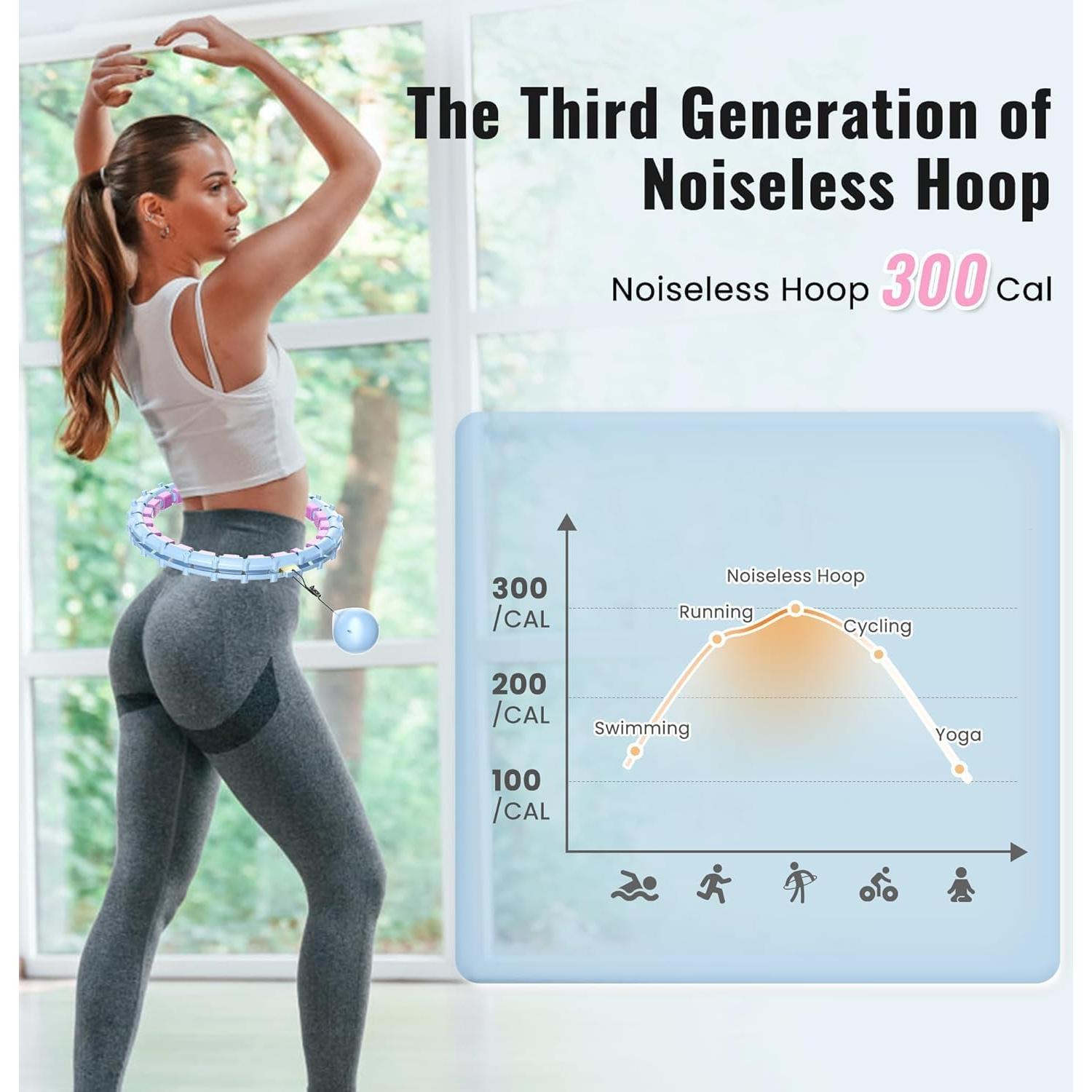 Hula Ponderado Maicifi 65" 32 Nudos Silencioso para Fitness