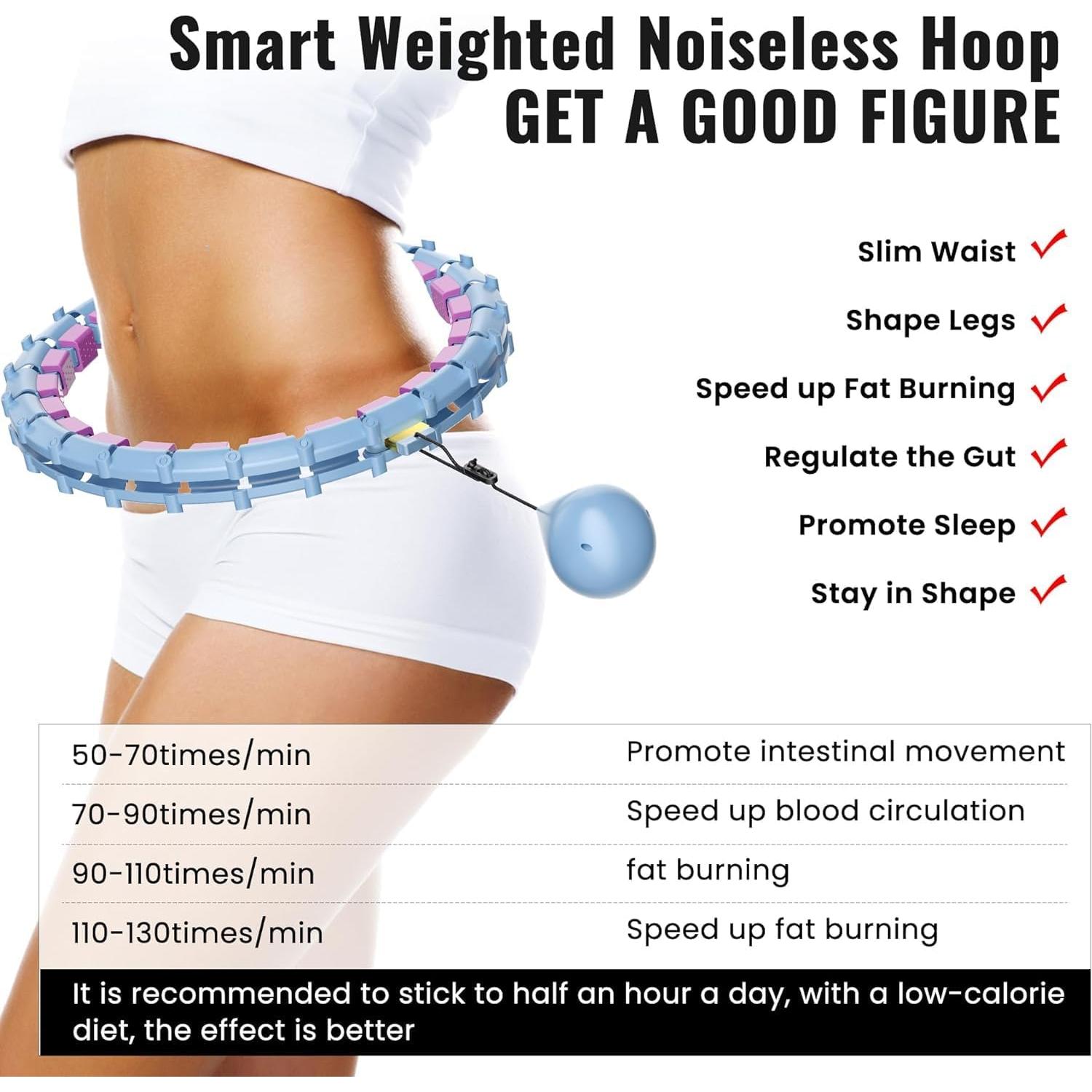 Hula Ponderado Maicifi 65" 32 Nudos Silencioso para Fitness