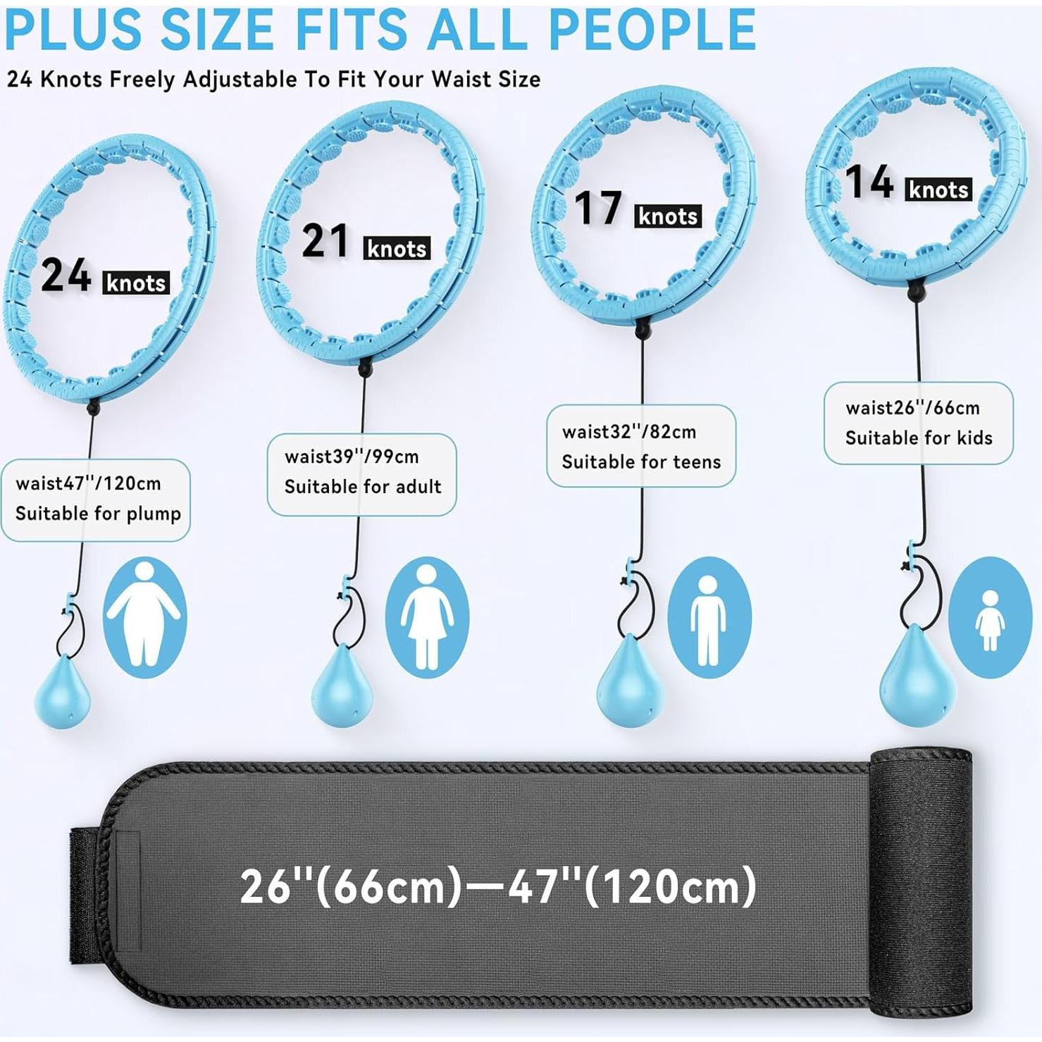 Aro Hula Ponderado SHANGUANG Infinity Talla Grande 76.2-119.4 cm