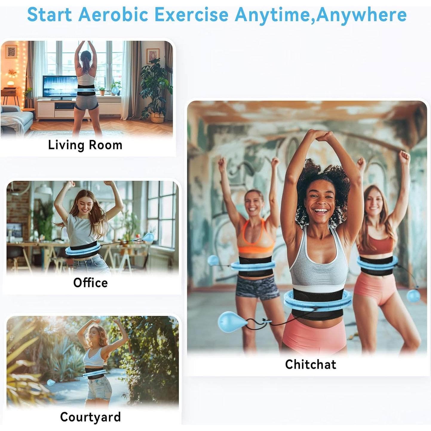 Aro Hula Ponderado SHANGUANG Infinity Talla Grande 76.2-119.4 cm