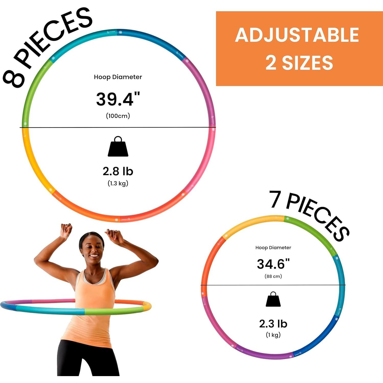 Aro de Hula Ponderado Fiteroc 1.27 kg Grande Ajustable