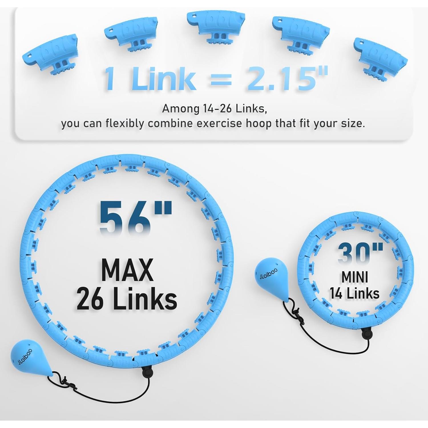 Aro de Hula Ponderado JLoibao D5 Ajustable 142-168 cm
