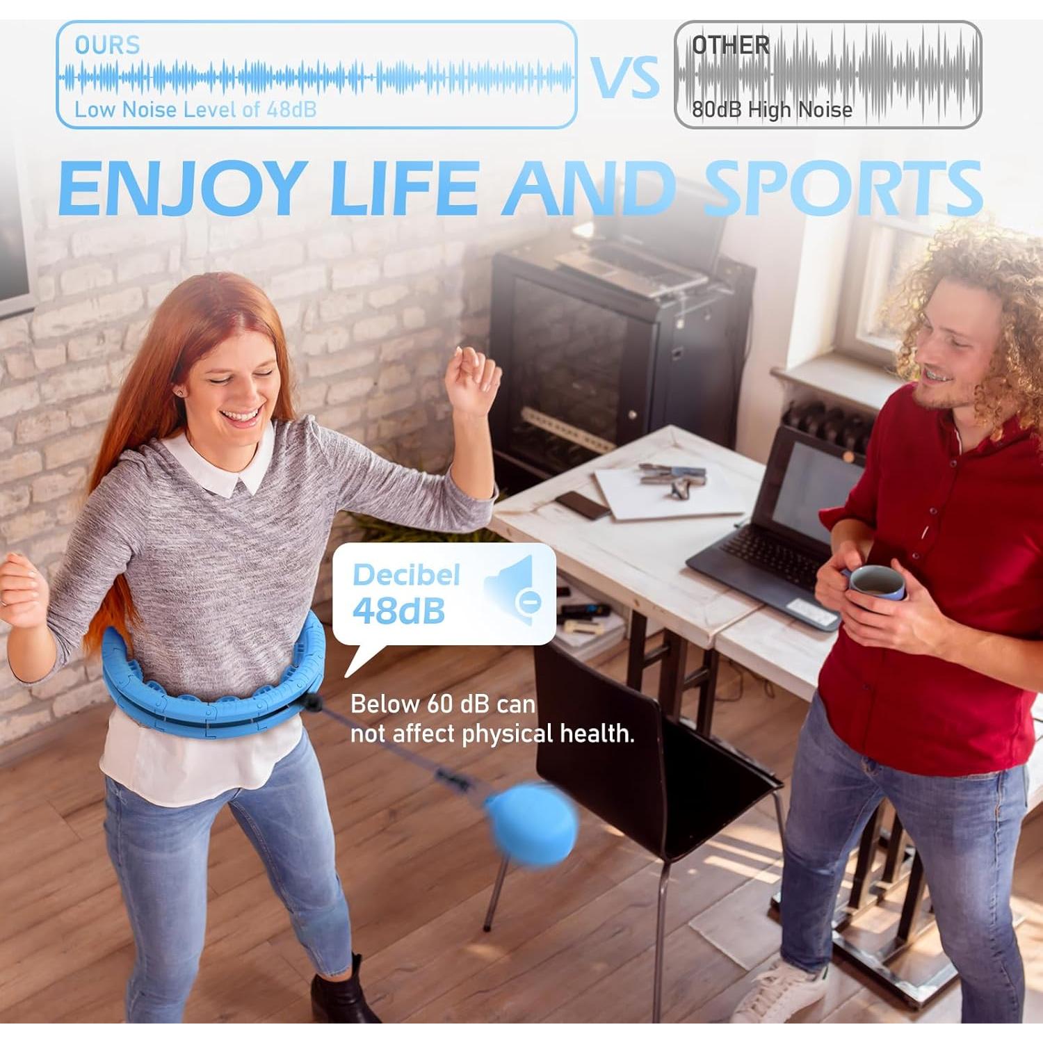 Aro de Hula Ponderado JLoibao D5 Ajustable 142-168 cm