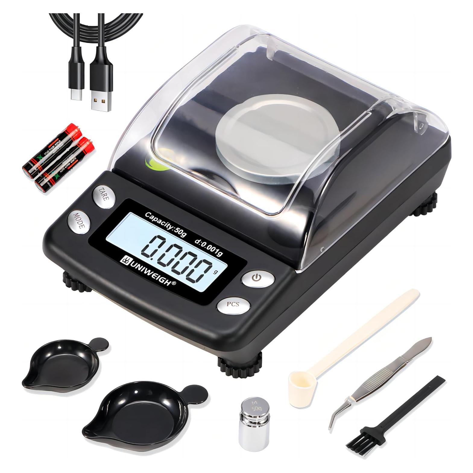 Báscula Digital de Miligramos UNIWEIGH 50g Precisa 0.001g