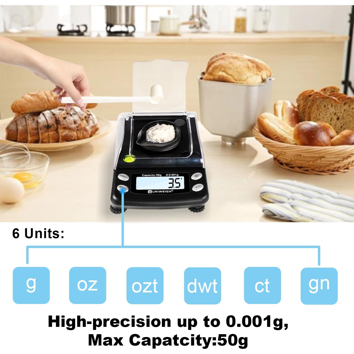 Báscula Digital de Miligramos UNIWEIGH 50g Precisa 0.001g