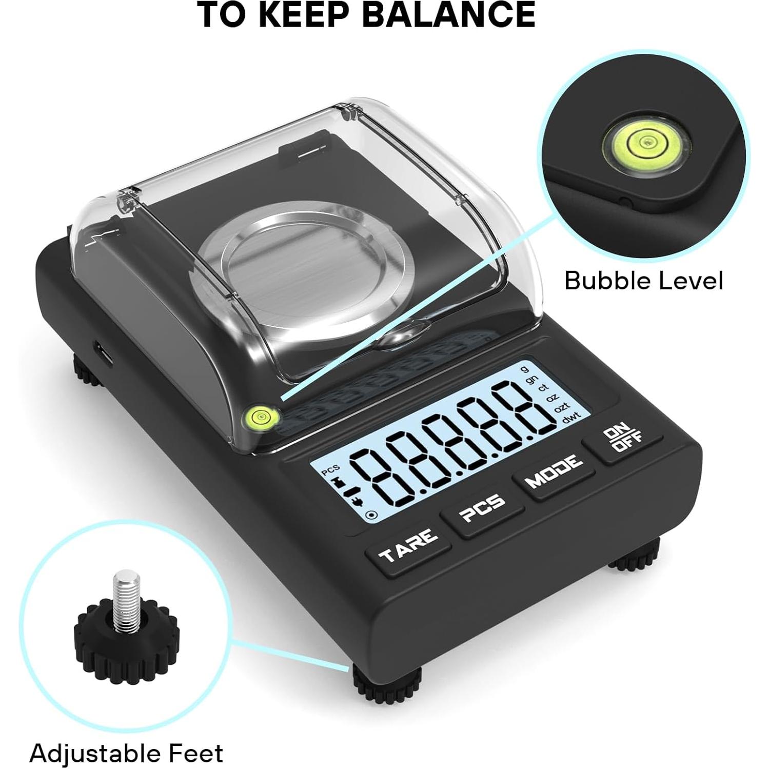 Báscula de Miligramos WEIGHTMAN 100g x 0.001g Alta Precisión