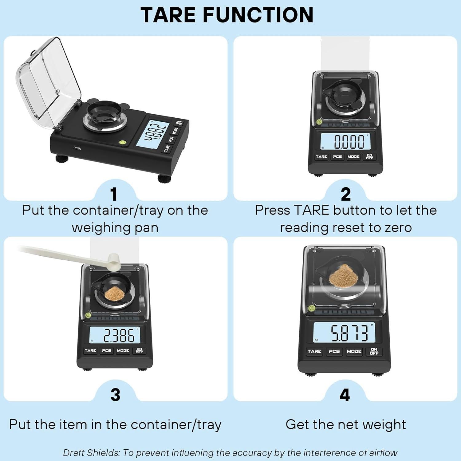 Báscula de Miligramos WEIGHTMAN 100g x 0.001g Alta Precisión