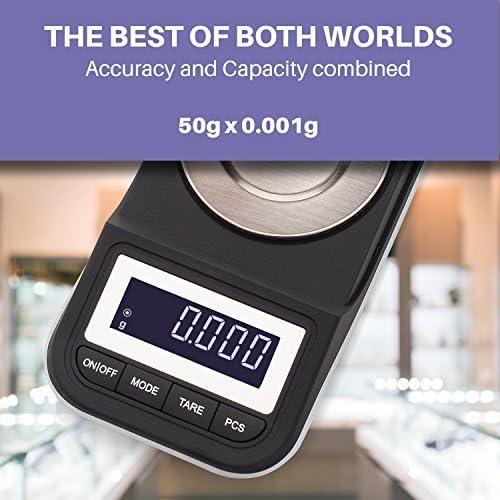 Balanza Digital de Miligramos Smart Weigh SW-GEM50 50g 0.001g