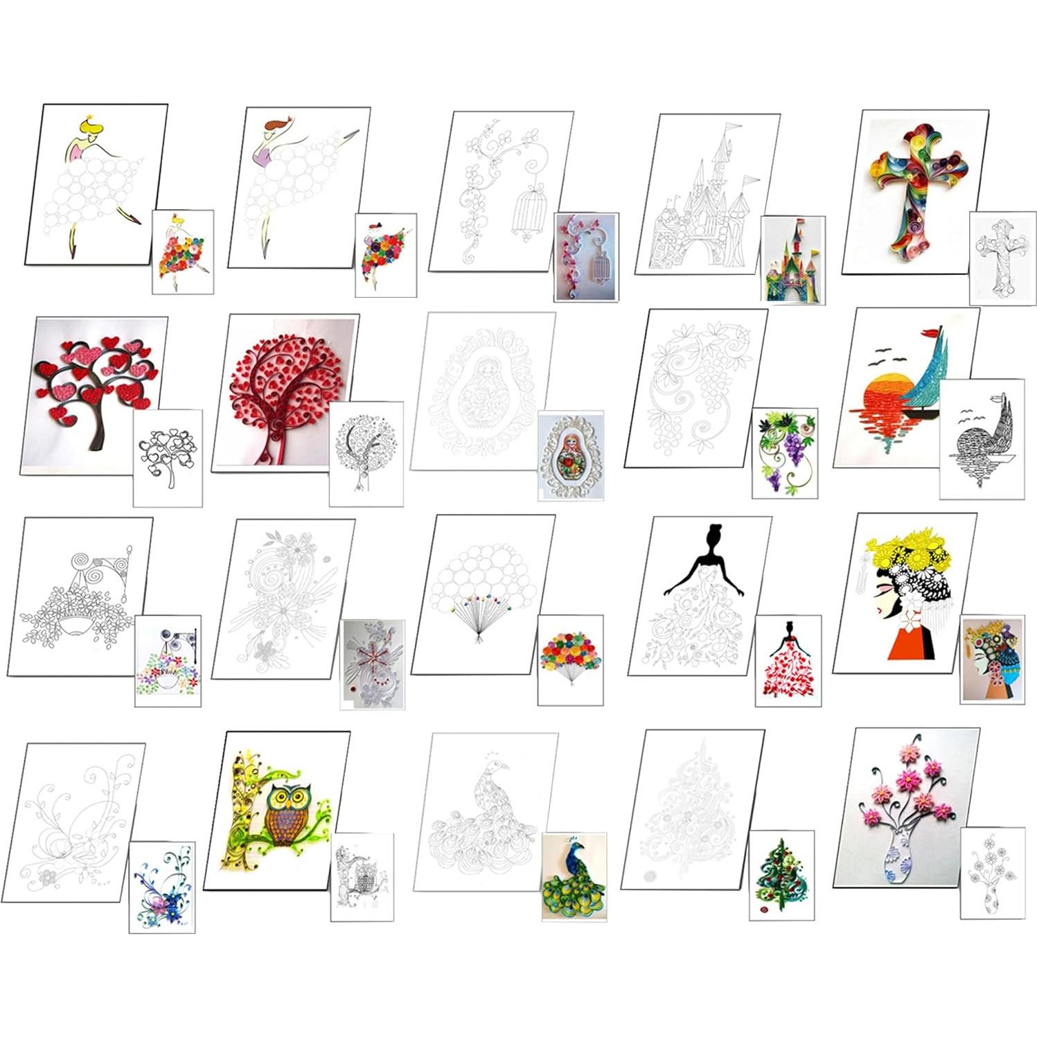 Kit de Quilling Woohome 48 Piezas con Plantillas y Herramientas