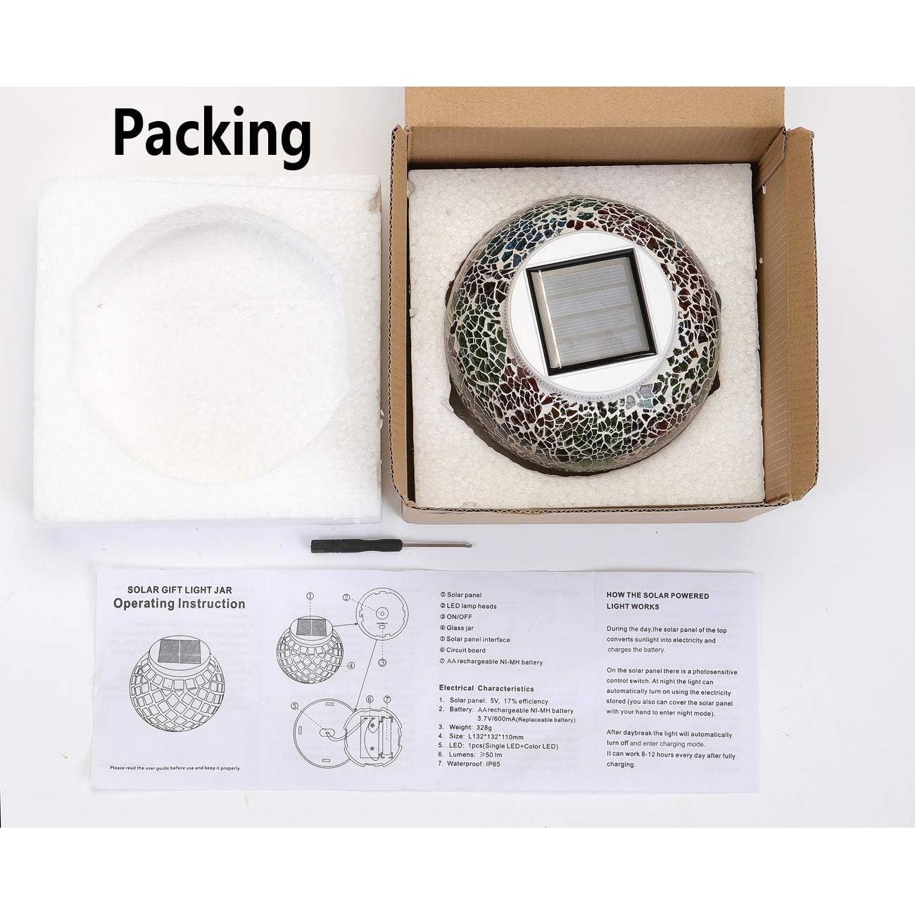 Lámpara Solar de Mosaico Starryfill Multicolor 13x13 cm