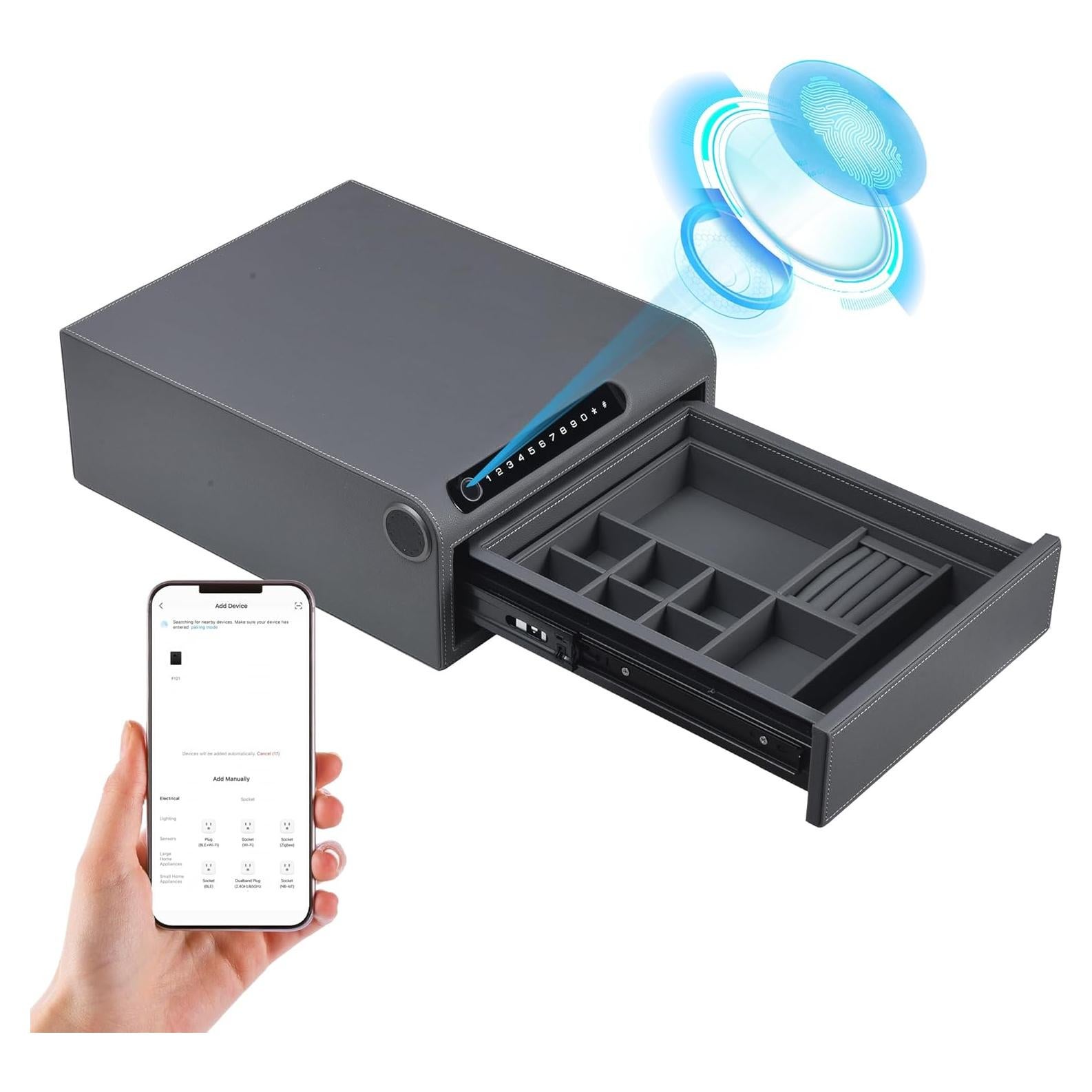 Caja Fuerte Biométrica VALINIRT para Joyería y Pistolas - Gris