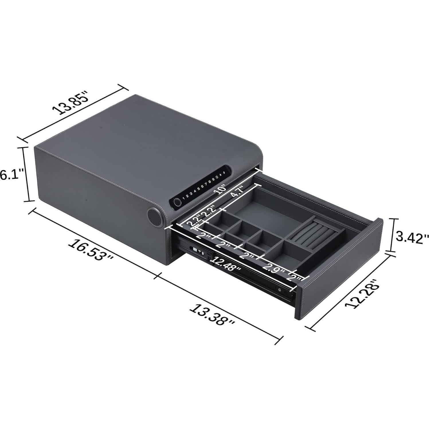 Caja Fuerte Biométrica VALINIRT para Joyería y Pistolas - Gris