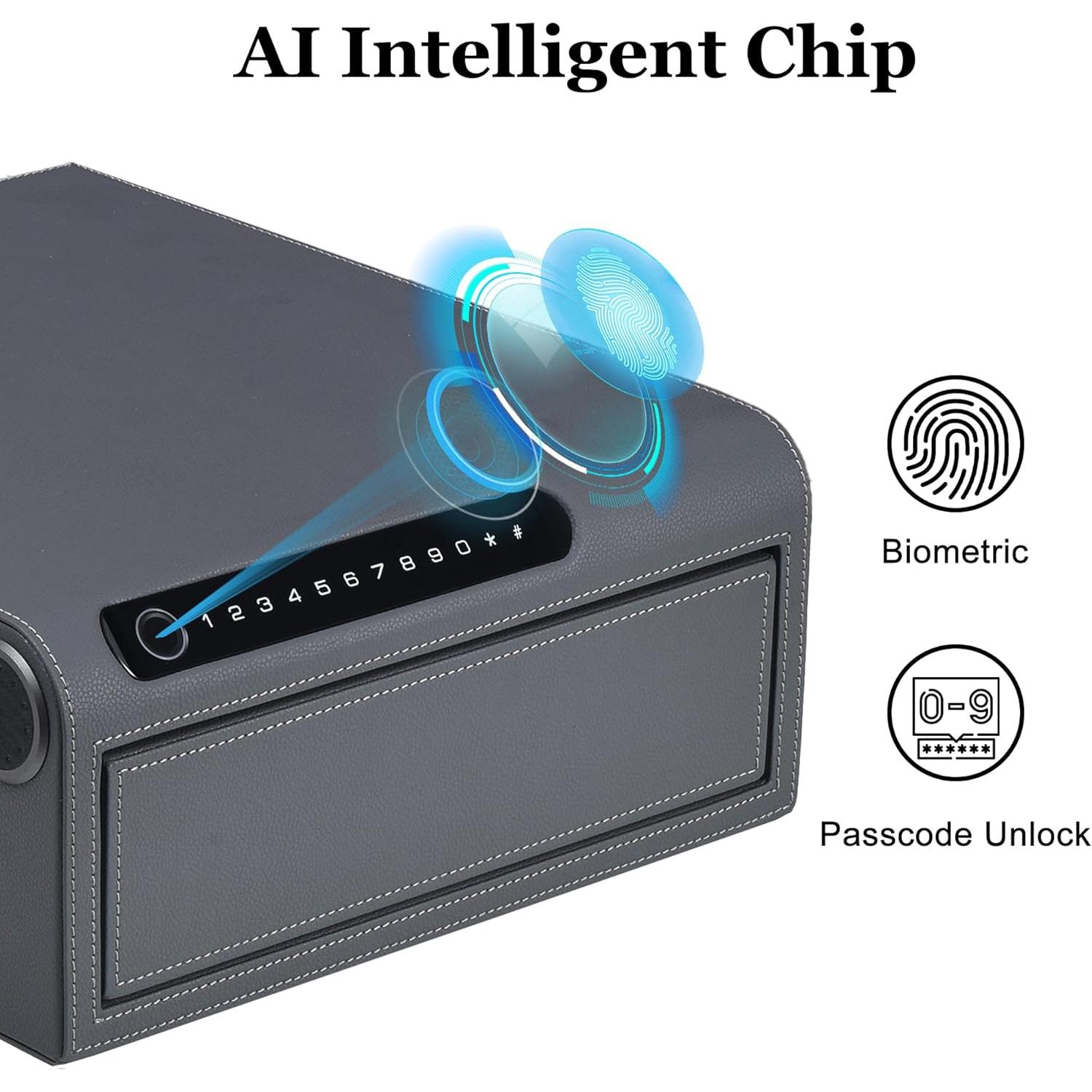 Caja Fuerte Biométrica VALINIRT para Joyería y Pistolas - Gris