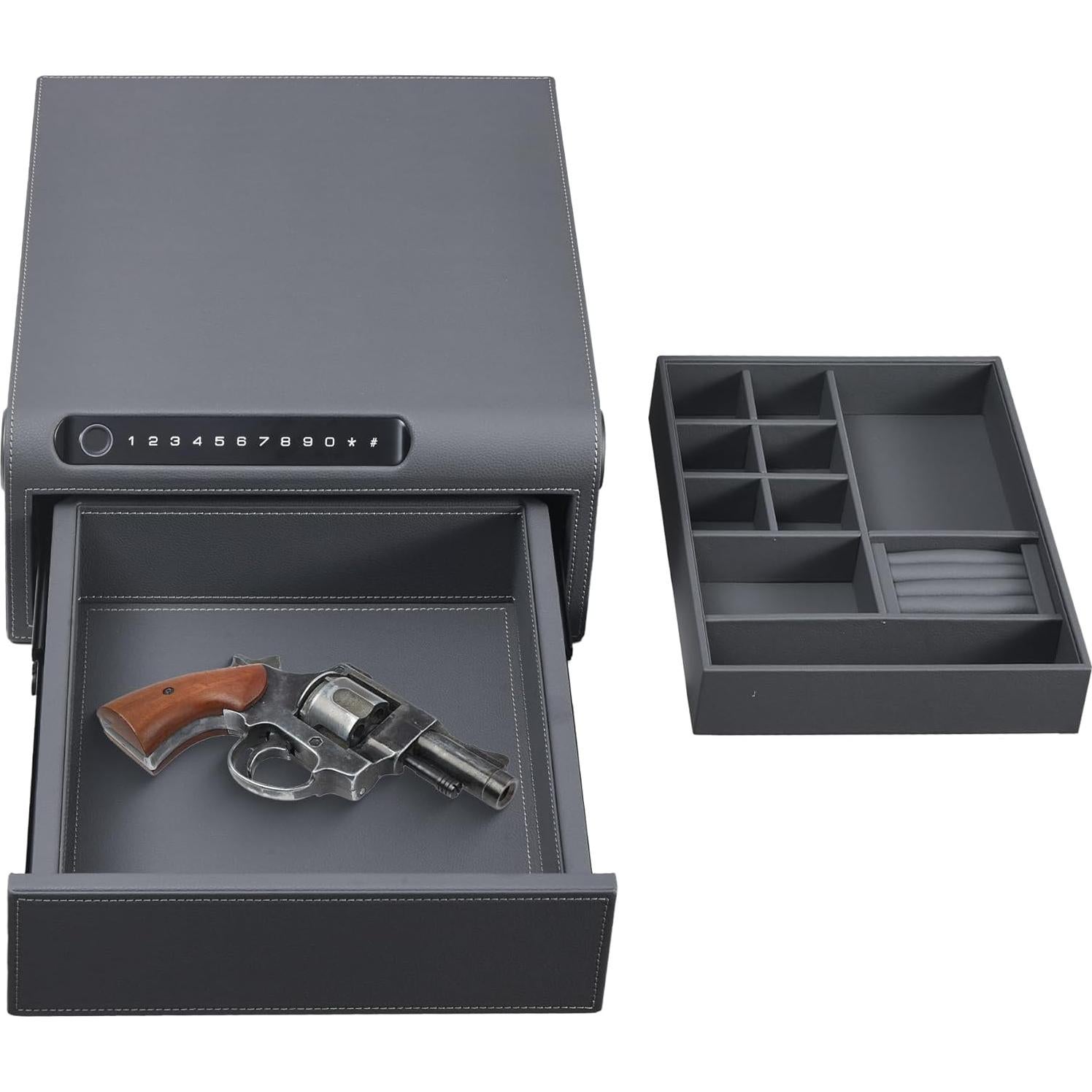 Caja Fuerte Biométrica VALINIRT para Joyería y Pistolas - Gris