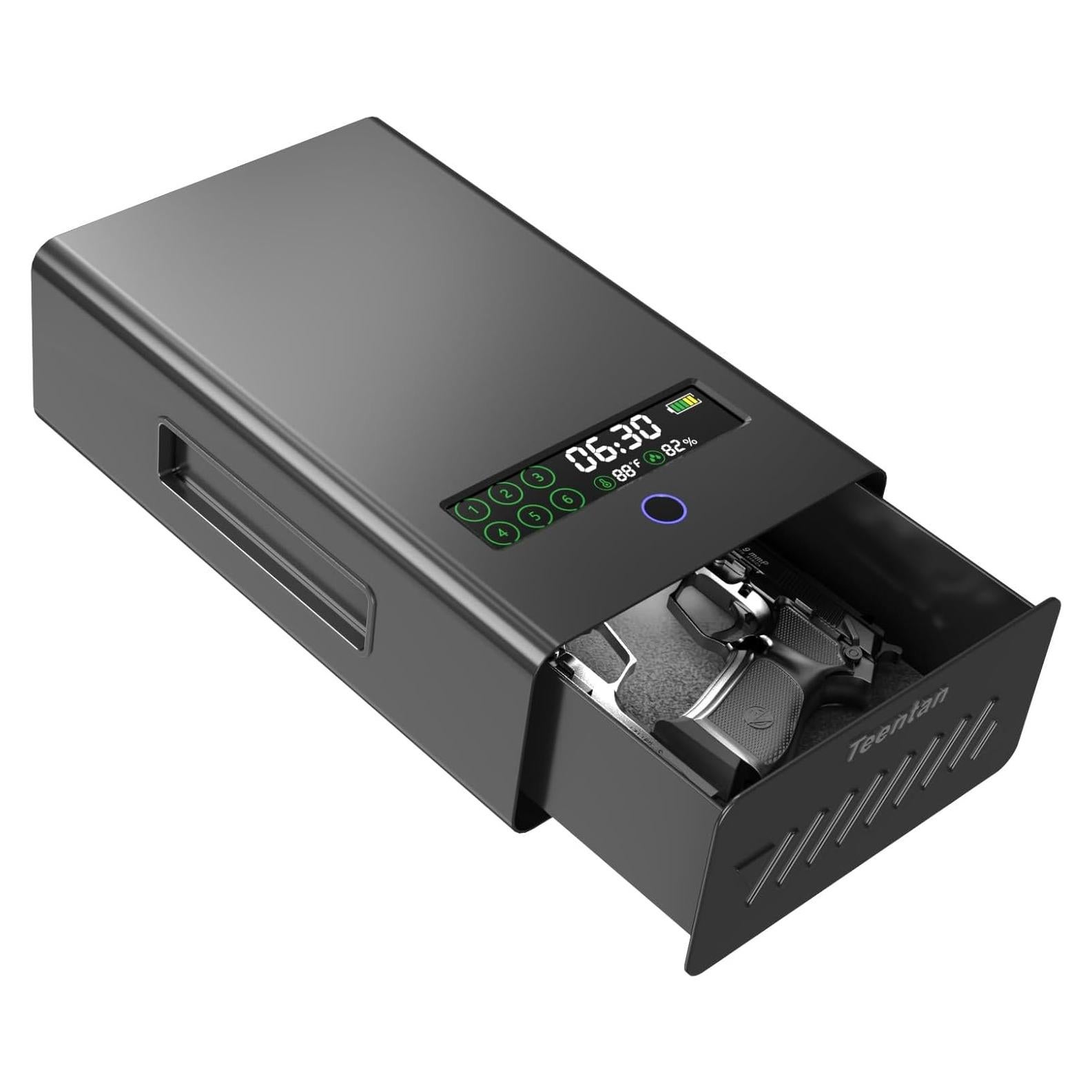 Caja Fuerte Deslizante Teentan para 2 Pistolas con Huella Biométrica