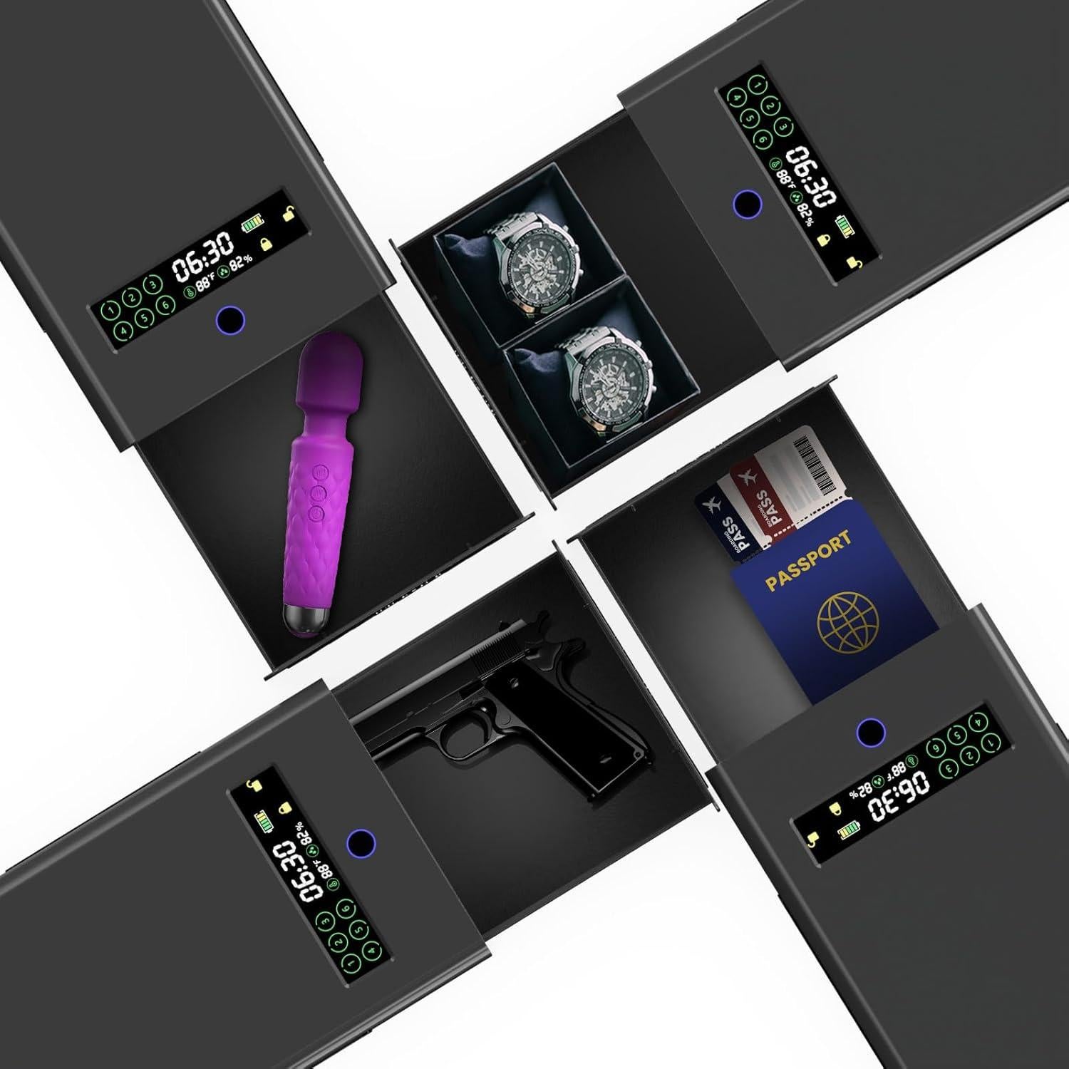 Caja Fuerte Deslizante Teentan para 2 Pistolas con Huella Biométrica