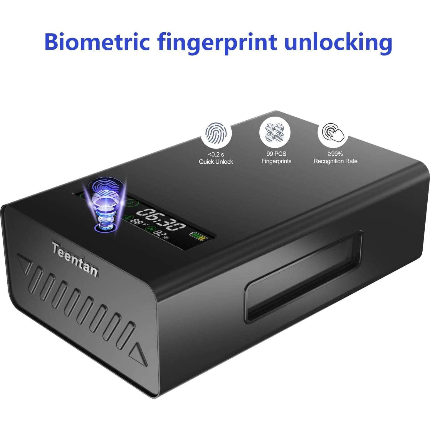 Caja Fuerte Deslizante Teentan para 2 Pistolas con Huella Biométrica