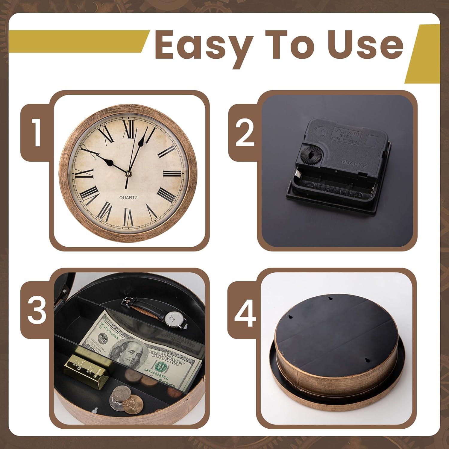 Reloj de Pared Seguro Oculto BARGIFTS 25.4 cm Bronce