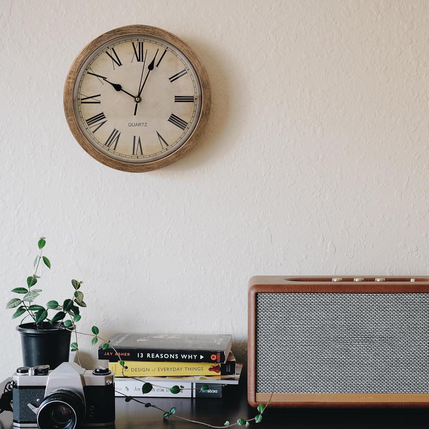 Reloj de Pared Seguro Oculto BARGIFTS 25.4 cm Bronce