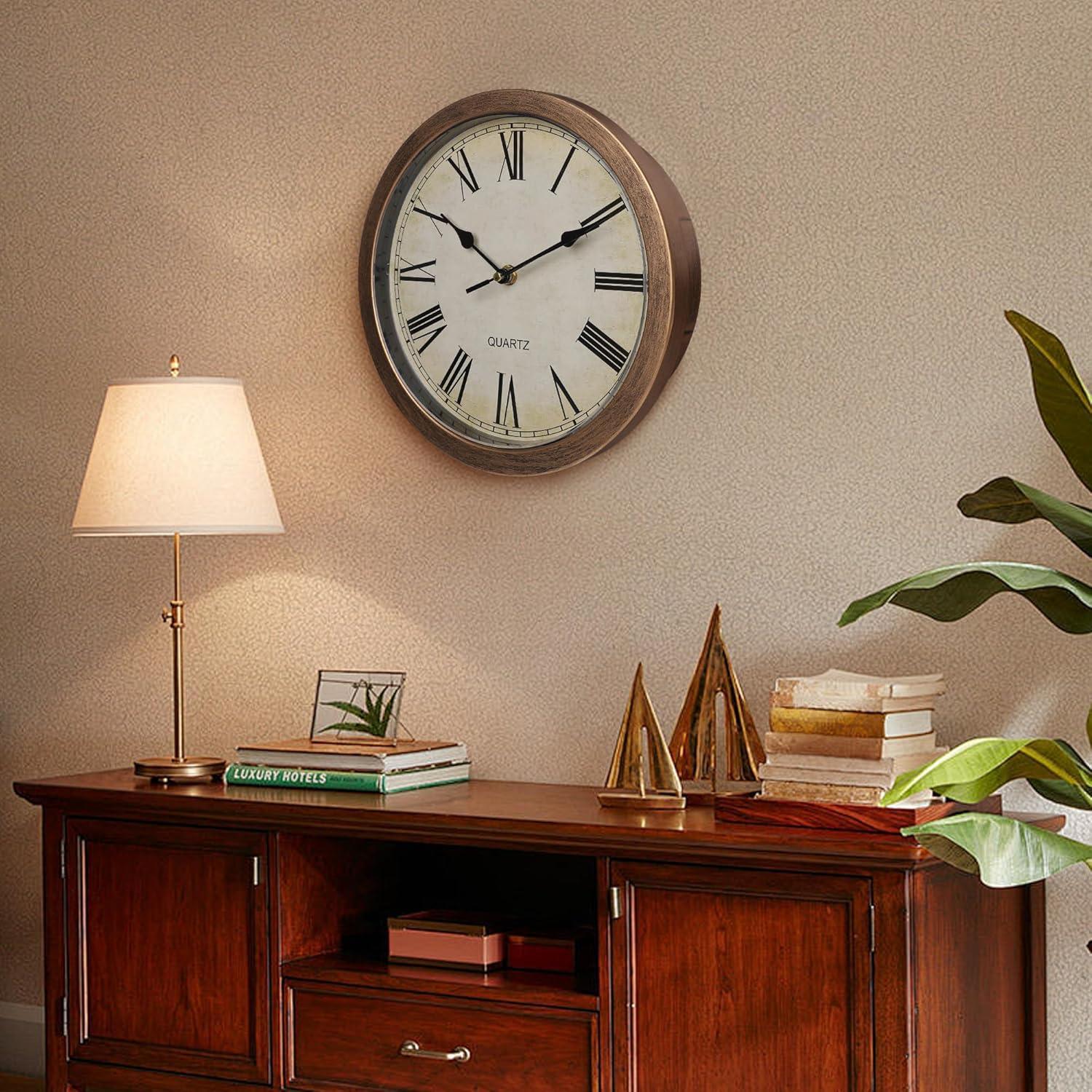 Reloj de Pared Seguro Oculto BARGIFTS 25.4 cm Bronce