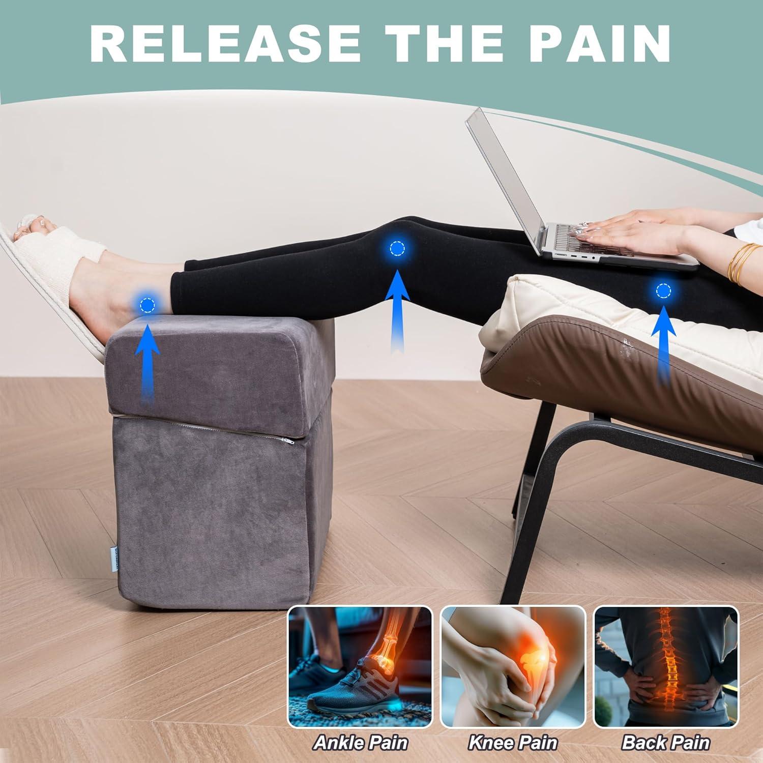 Reposapiés Ergonómico Ajustable SCFOAMZAI - Gris, 3 Alturas