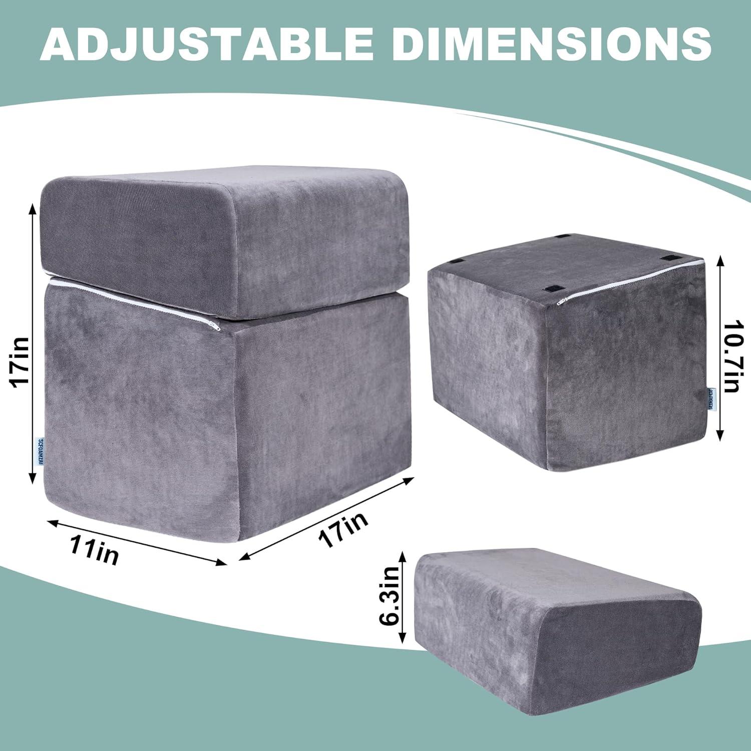 Reposapiés Ergonómico Ajustable SCFOAMZAI - Gris, 3 Alturas