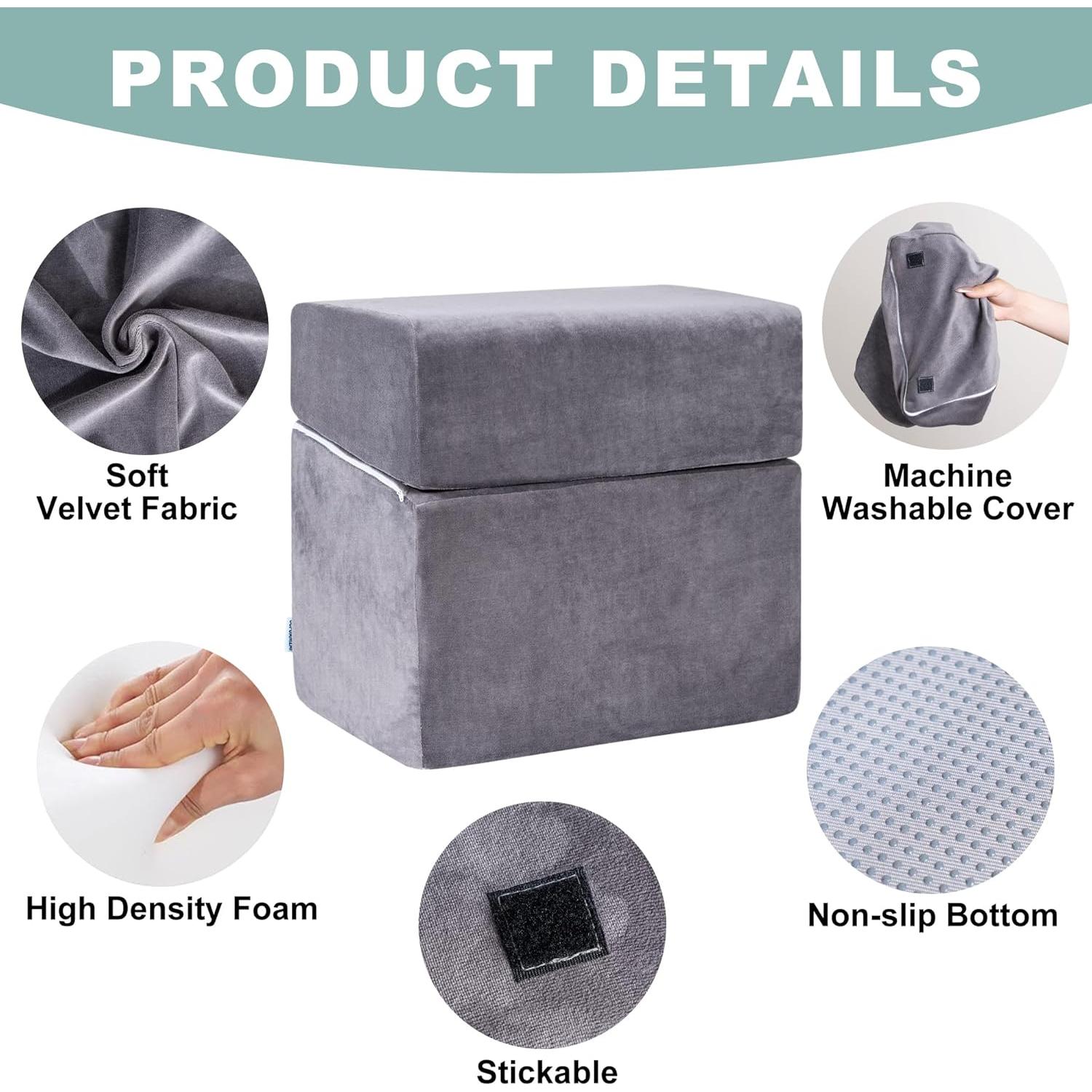 Reposapiés Ergonómico Ajustable SCFOAMZAI - Gris, 3 Alturas