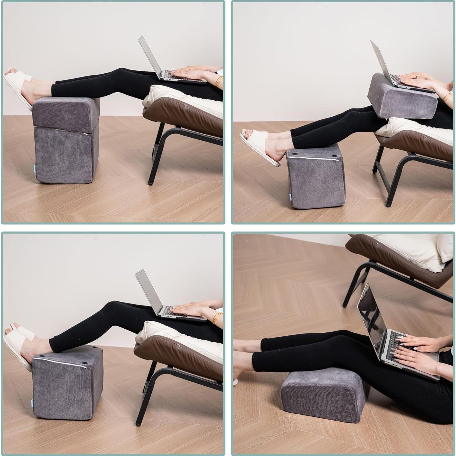Reposapiés Ergonómico Ajustable SCFOAMZAI - Gris, 3 Alturas